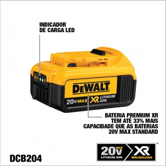 Bateria de Li-Íon 20V Max 4.0 Ah 80 Wh Premium XR