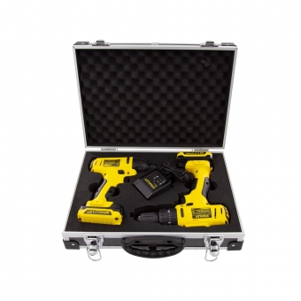 Kit Parafusadeira / Furadeira de Impacto 3/8 Pol. + Chave de Impacto 1/4 Pol. C/Bateria 12V Li-Ion