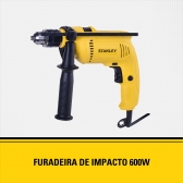 Furadeira de Impacto 1/2Pol. 600W C/Maleta e 5 Brocas de Alvenaria