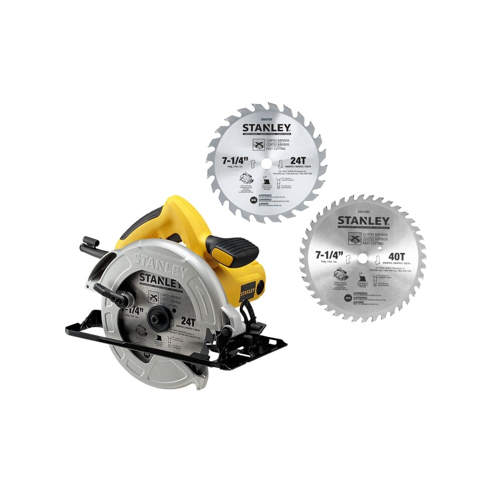 Serra Circular 7.1/4 Pol 1600W C/2 Discos - STANLEY - SC16D2
