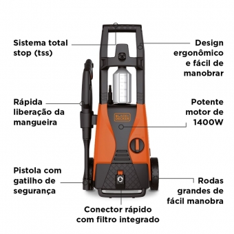 Lavadora de Pressão Ergonômica 1512PSI 1400W - PW1450TD-B2