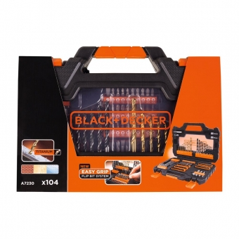 Jogo de Bits e Brocas 104 Peças - BLACK+DECKER - A7230-XJ