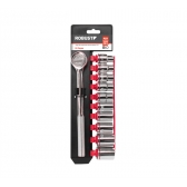 JOGO DE SOQUETE SEXTAVADO C/CATRACA 1/2” 8 A 22MM - 11 PEÇAS