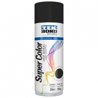Tinta Spray Preto Brilhante Uso Geral 350ml - TEKBOND
