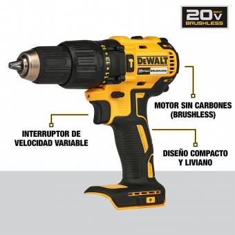 Parafusadeira e Furadeira de Impacto 1/2Pol. 20V Max Brushless sem Bateria DEWALT